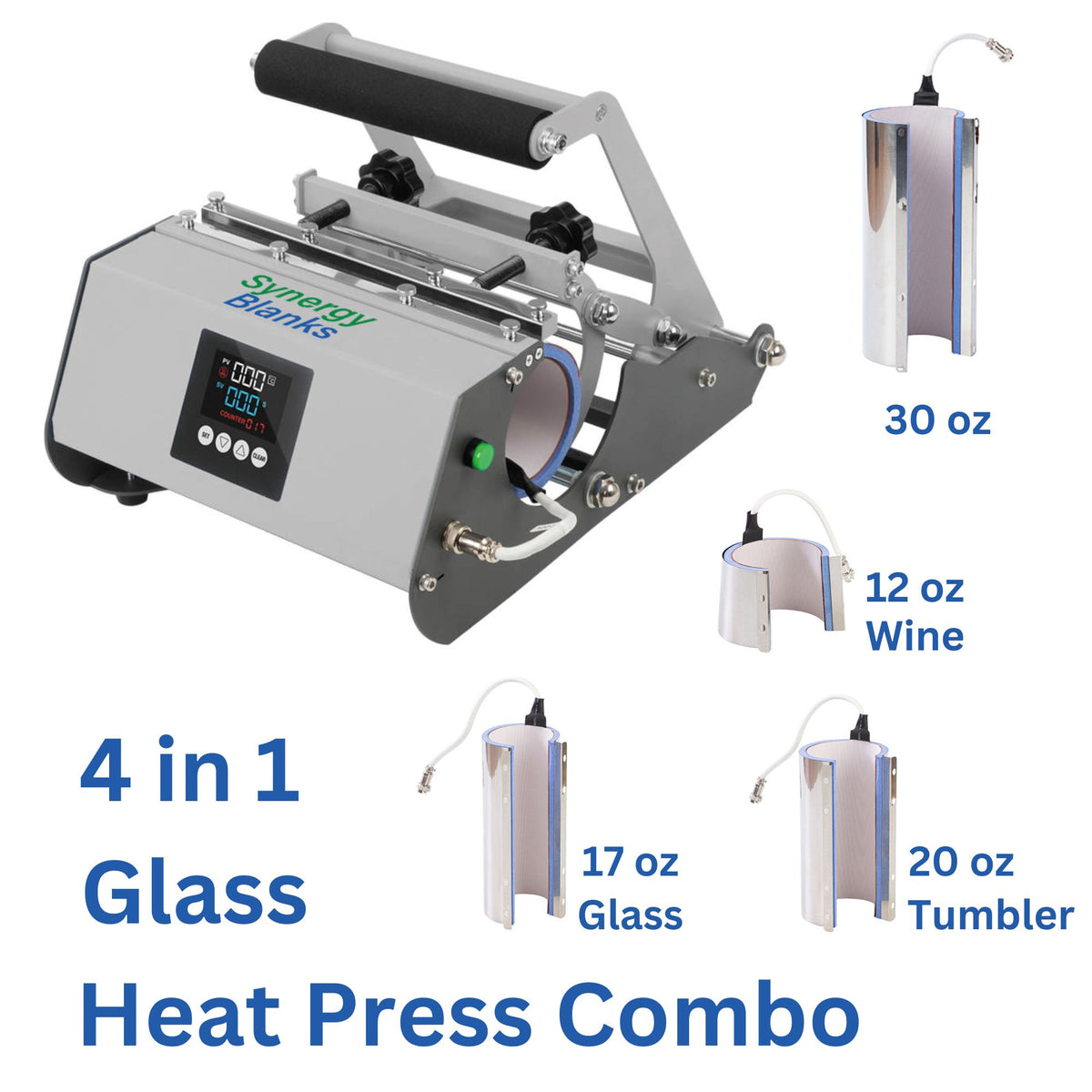 Synergy Blanks Elite Pro 4 in 1 Glass / Tumbler Heat Press - Gray