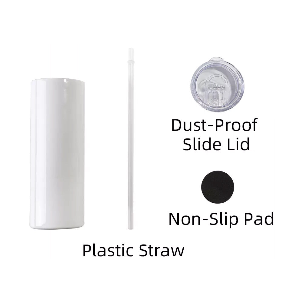 20 oz Straight Skinny Tumbler Sublimation Blank - White