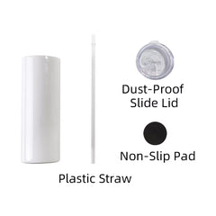 20 oz Straight Skinny Tumbler Sublimation Blank - White