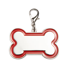 Bone Shaped Dog Tag Sublimation Blank - Red Border
