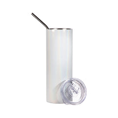 20 oz Glitter Sparkling Straight Skinny Tumbler Sublimation Blank - White