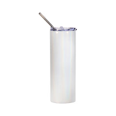 20 oz Glitter Sparkling Straight Skinny Tumbler Sublimation Blank - White