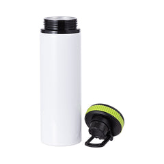 28 oz Aluminum Water Bottle Sublimation Blank - White w/ Green Cap