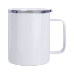 12 oz Stainless Steel Coffee Cup w/ Lid Sublimation Blank - White